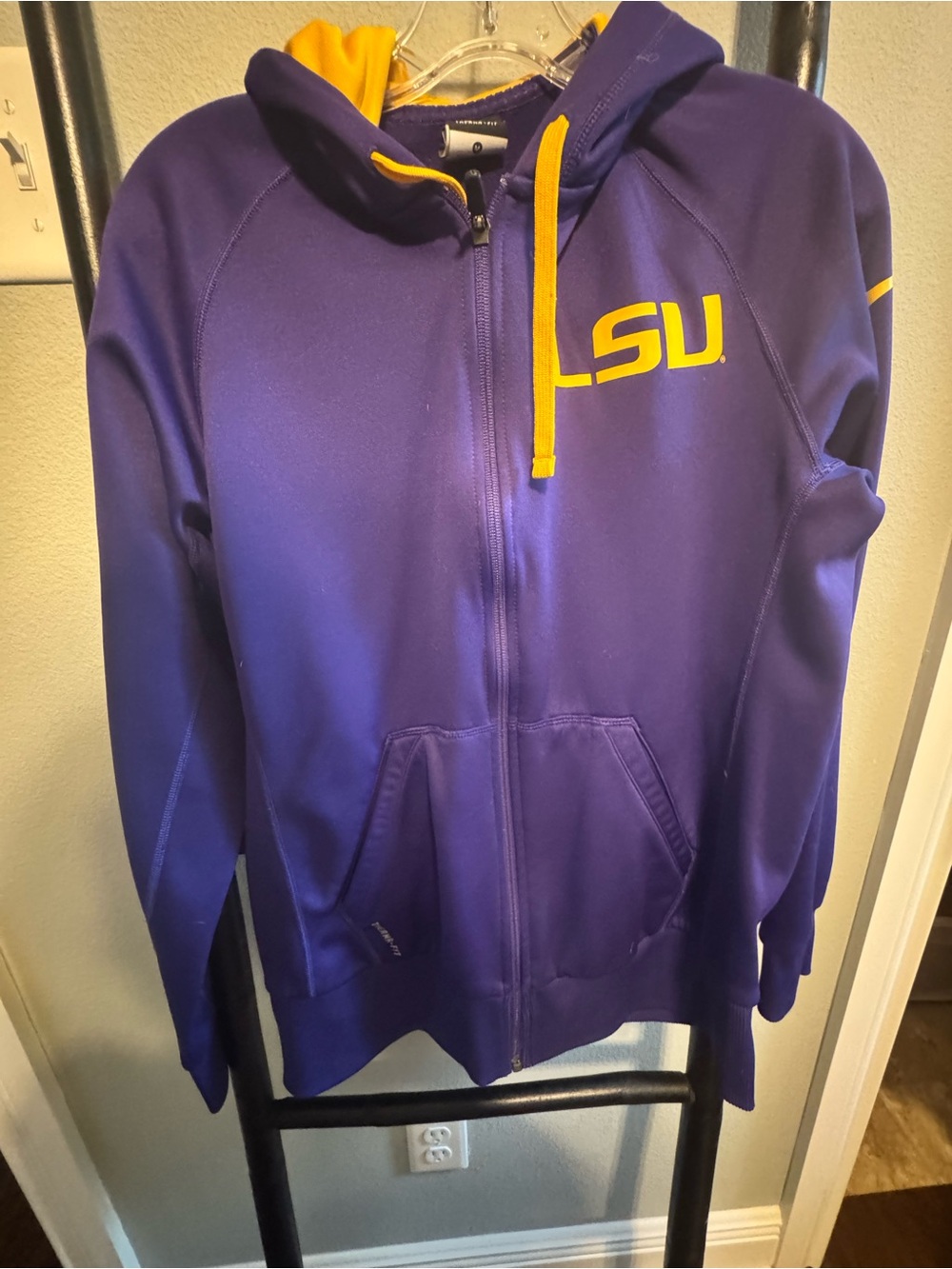 Nike Purple and Gold LSU Full-Zip Bomber Hoodie